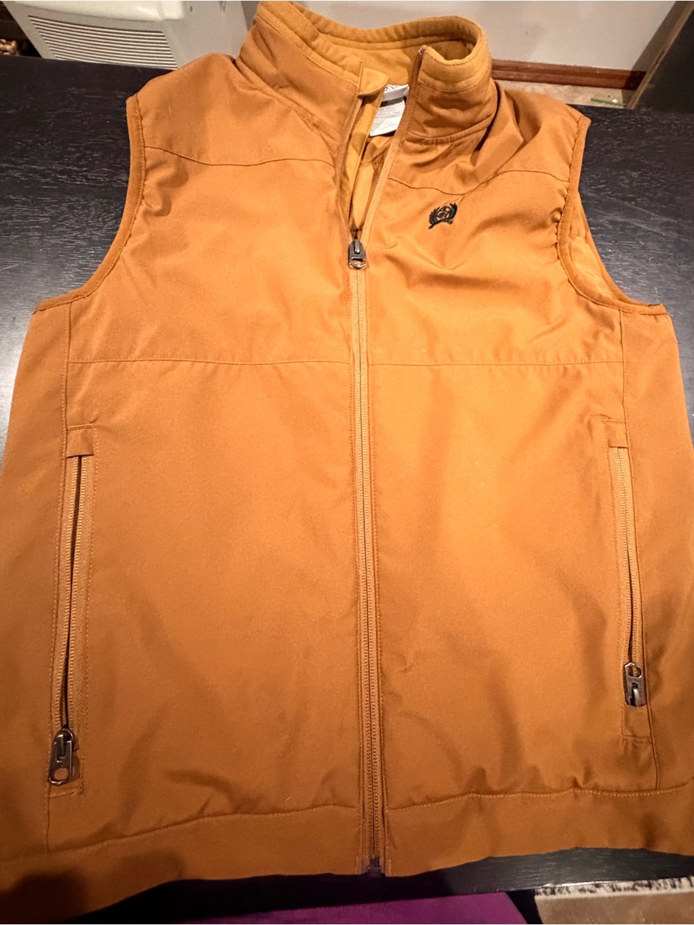 Cinch Boys Caramel Brown Zip-Front Softshell Vest
